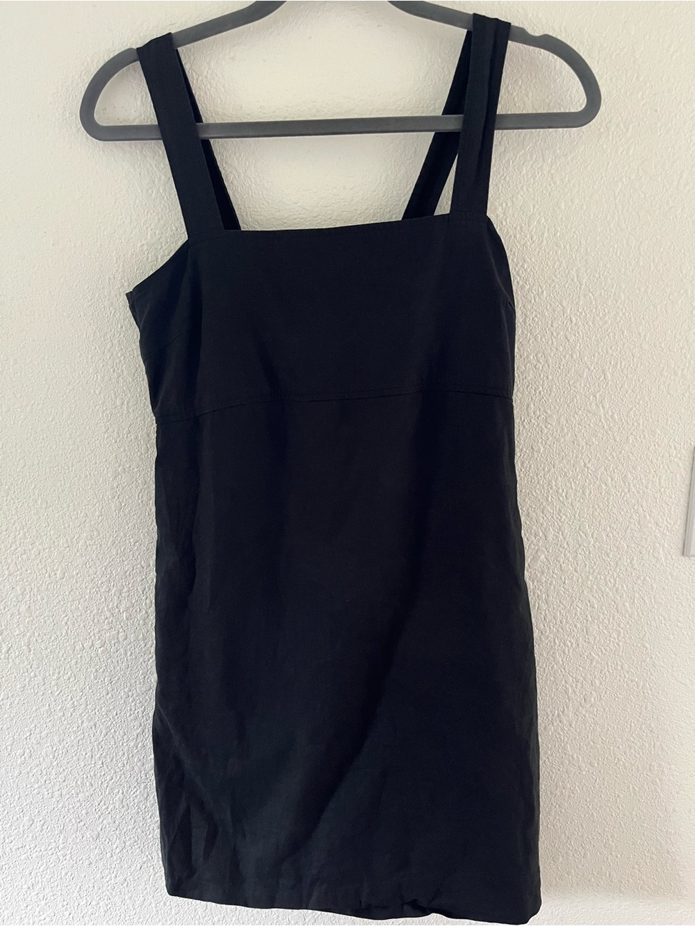 Uniqlo Black Mini Dress Linen Cotton Blend
